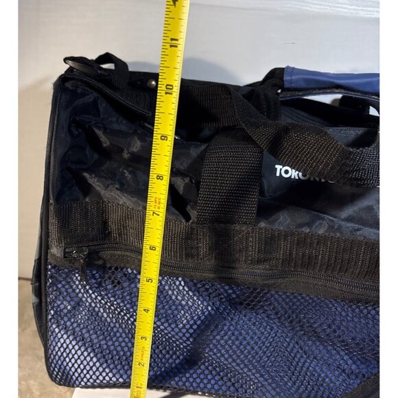 Toronto Maple Leafs Duffel Workout Bag Black Blue Mesh Pockets Zippers 20 x 10" - Picture 10 of 12